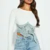 Fashion Nova Baddest Behavior Denim Top - White -Fashion Nova Sales 01 05 23Studio2 KJ DJ 15 28 02 48 IT10590 White P 10544 ES