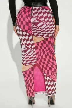 Fashion Nova Racer Chick Mesh Lined Maxi Skirt - Pink/combo -Fashion Nova Sales 01 06 23Studio2 KS CG 13 38 56 40 S16056 Pinkcombo P 4643 SG
