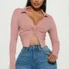 Fashion Nova Tifany Twist Front Top - Mauve -Fashion Nova Sales 01 10 23Studio2 MS Renee 14 45 08 34 HMT56341 Mauve 12206 ES