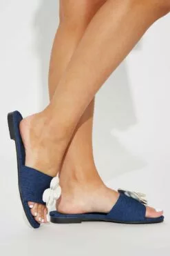 Fashion Nova Pretty Girl Flat Sandals - Denim -Fashion Nova Sales 01 11 23Studio6 KJ 09 19 39 4 ROSEA Denim 7869 EH