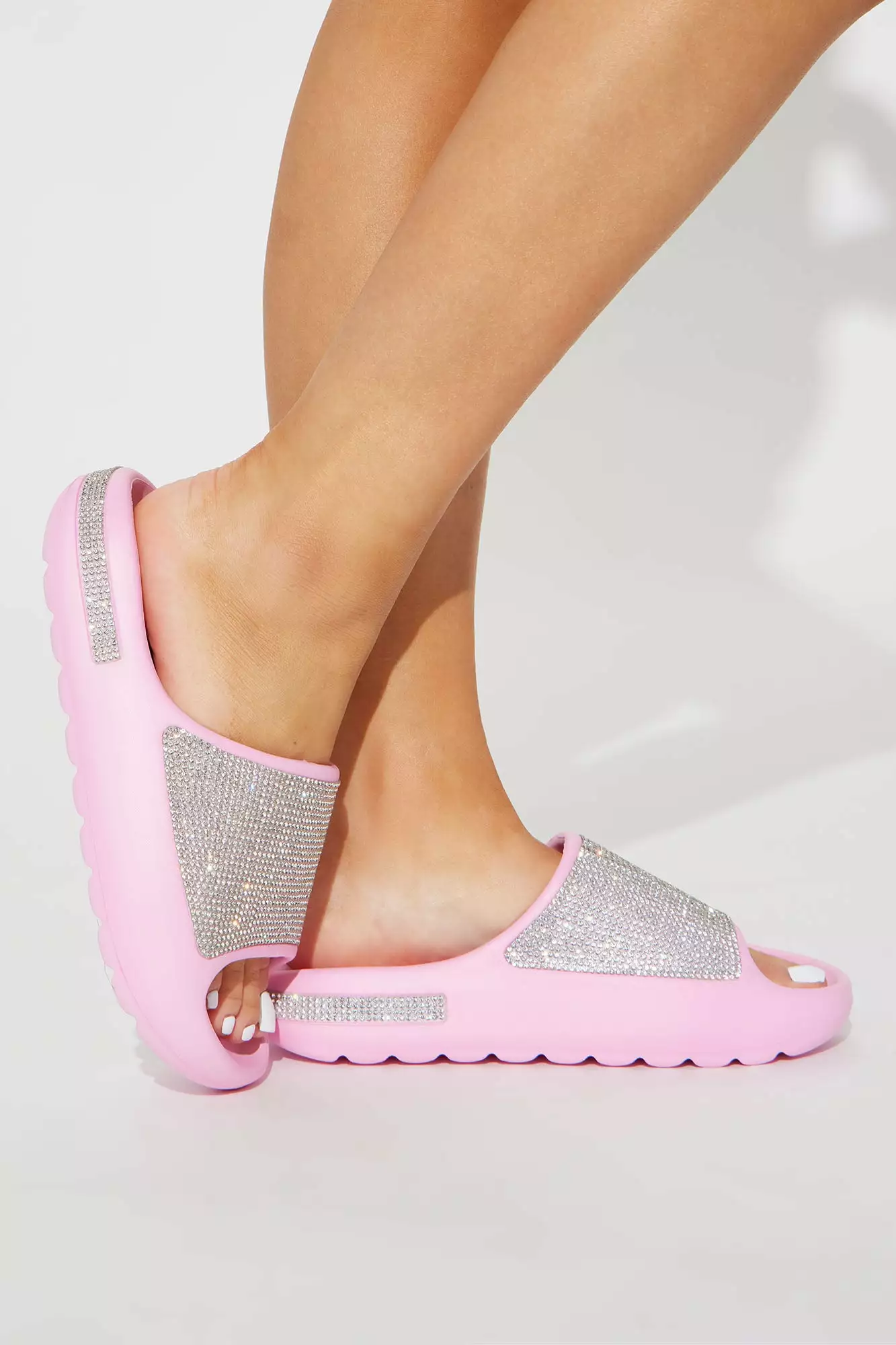 Fashion Nova My Favorite Rhinestone Slides - Pink 5 Fashion Nova My Favorite Rhinestone Slides - Pink - Image 3