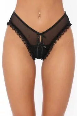 Fashion Nova Watch Me Turn Around Panty - Black