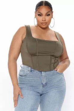 Fashion Nova Won't Take The Blame Crop Top - Olive -Fashion Nova Sales 01 22 21Studio3 EF TB 13 27 26 40 34523 Olive PLUS 0534 WG