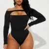 Fashion Nova One Of A Kind Off Shoulder Bodysuit - Black