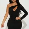 Fashion Nova Vibes On Vibes One Shoulder Dress - Black -Fashion Nova Sales 01 30 23Studio3 RT RS 13 39 40 7 SHD1267 Black P 6310 ES