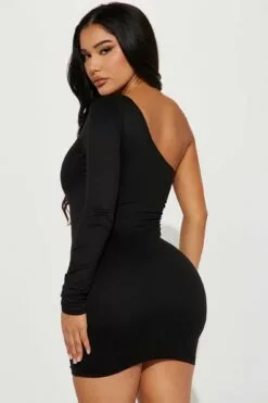 Fashion Nova Vibes On Vibes One Shoulder Dress - Black -Fashion Nova Sales 01 30 23Studio3 RT RS 13 39 57 7 SHD1267 Black P 6315 ES