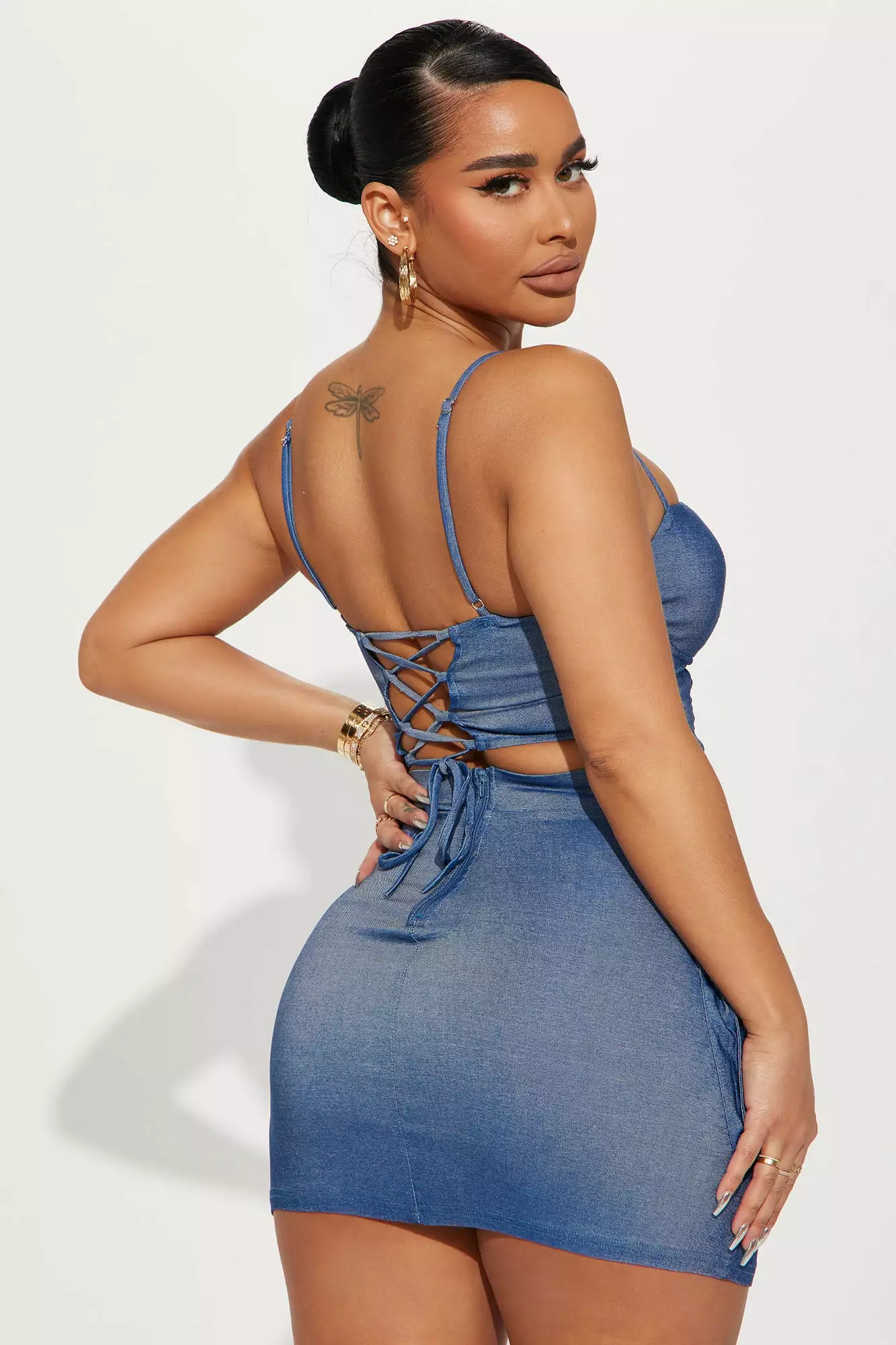 Fashion Nova Going To You Skirt Set - Blue Wash 5 Fashion Nova Going To You Skirt Set - Blue Wash - Image 3