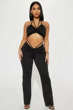 Fashion Nova Keep Busy Pant Set - Black