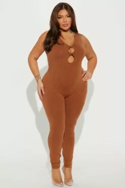 Fashion Nova Jasmine Mineral Wash Jumpsuit - Brown 11 Fashion Nova Jasmine Mineral Wash Jumpsuit - Brown -Fashion Nova Sales 02 02 23Studio4 ID AC 14 46 44 56 EJ2482N Brown 6978 PLUS JB