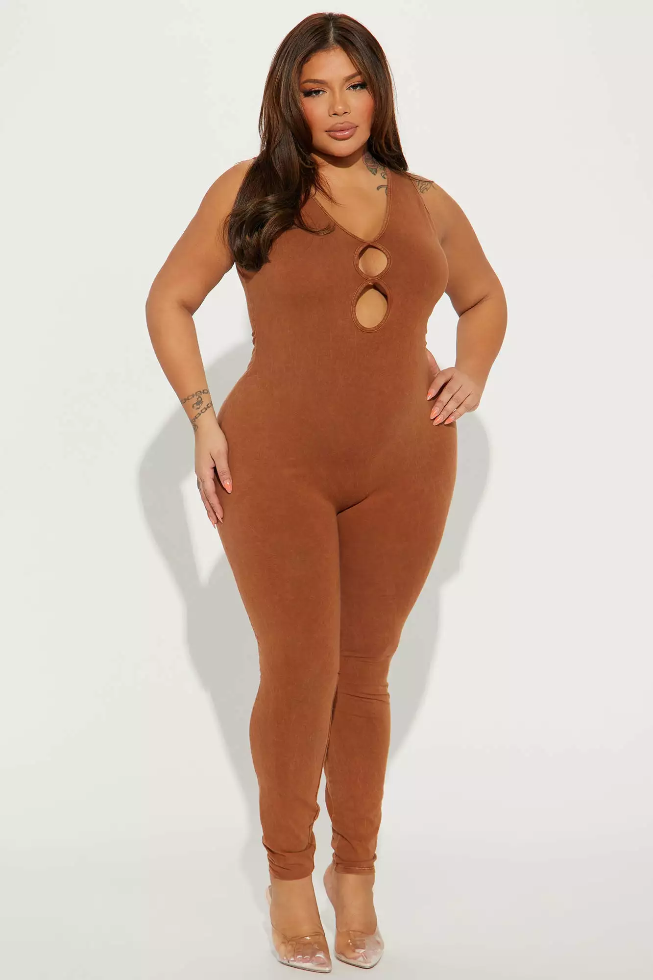 Fashion Nova Jasmine Mineral Wash Jumpsuit - Brown 6 Fashion Nova Jasmine Mineral Wash Jumpsuit - Brown - Image 4