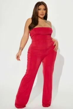 Fashion Nova Zinnia Slinky Jumpsuit - Red 11 Fashion Nova Zinnia Slinky Jumpsuit - Red -Fashion Nova Sales 02 03 23Studio4 KS CG 11 14 58 3 KSJ5297 Red 7238 PLUS SG