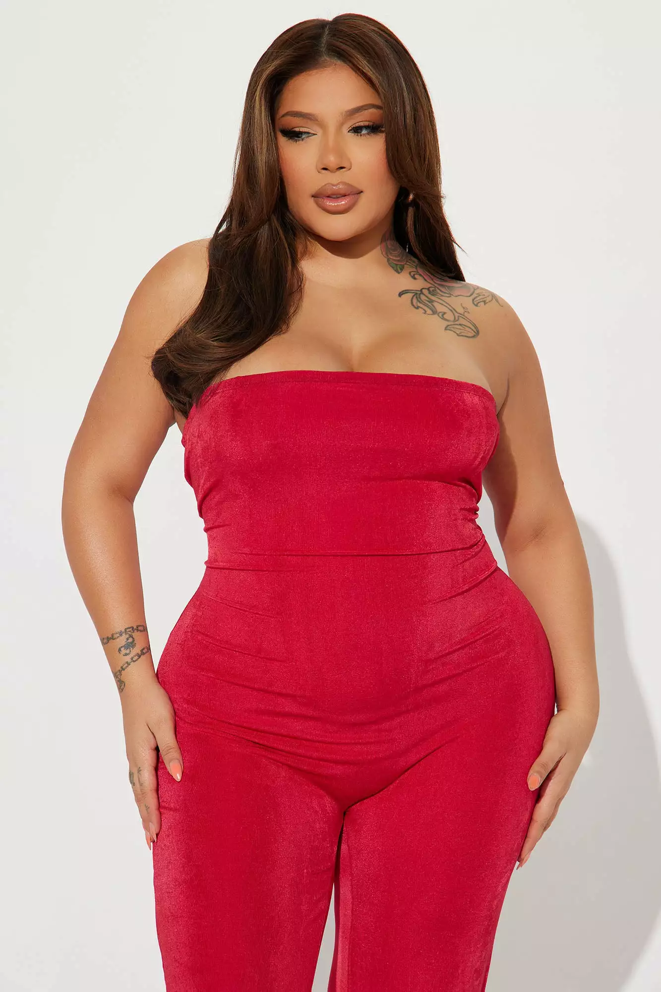 Fashion Nova Zinnia Slinky Jumpsuit - Red 7 Fashion Nova Zinnia Slinky Jumpsuit - Red - Image 5