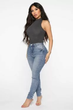 Fashion Nova Mel Sleeveless Mock Neck Bodysuit - Charcoal -Fashion Nova Sales 02 04 20 Studio 2 MS ES 13 25 27 27 RT63442 Charcoal 57568 NT