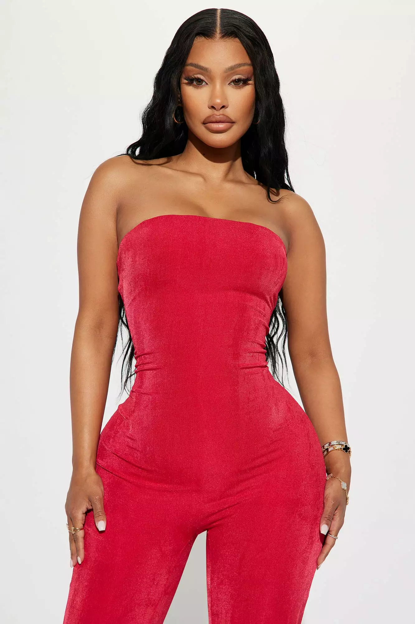 Fashion Nova Zinnia Slinky Jumpsuit - Red 4 Fashion Nova Zinnia Slinky Jumpsuit - Red - Image 2