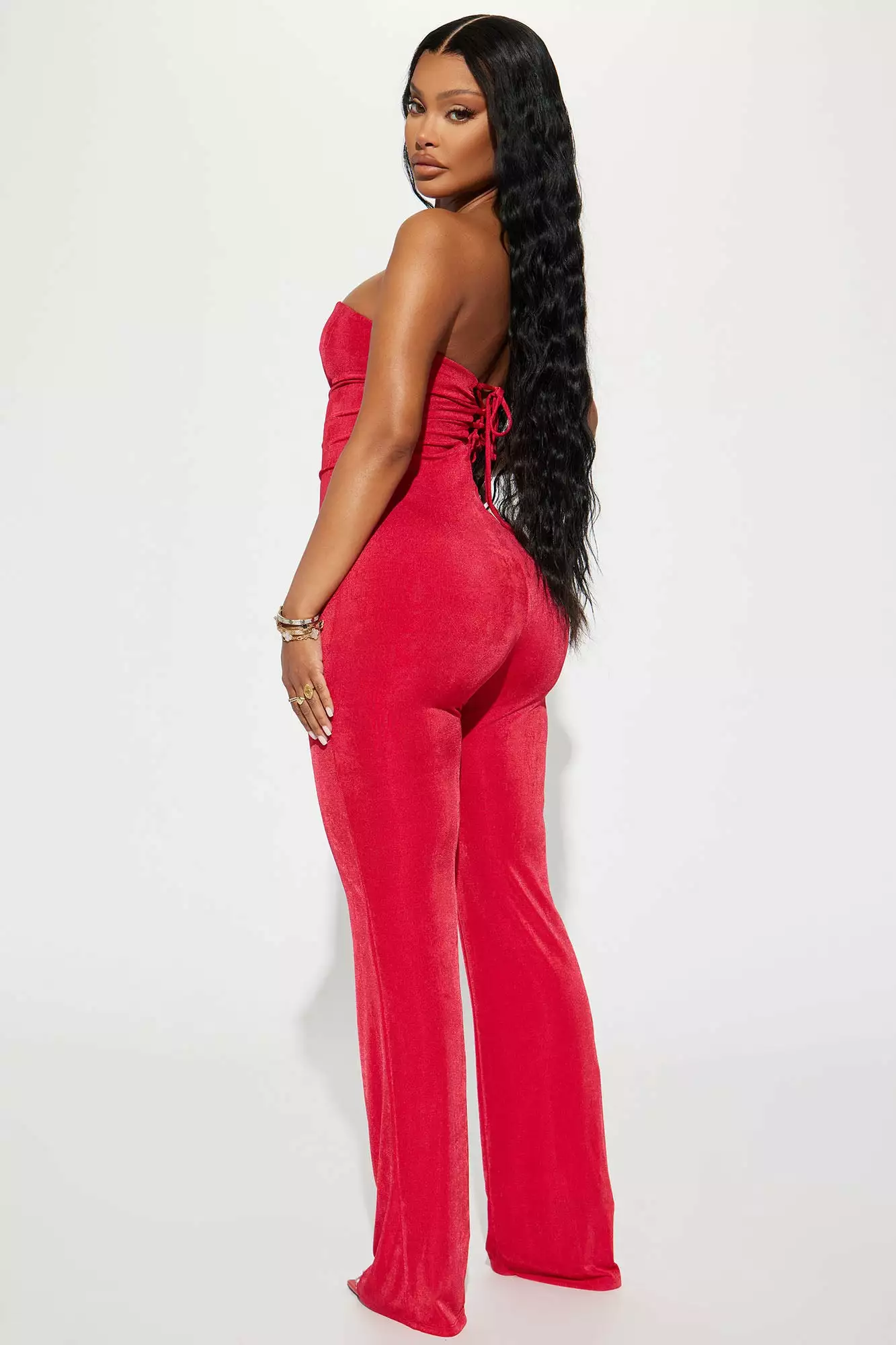 Fashion Nova Zinnia Slinky Jumpsuit - Red 5 Fashion Nova Zinnia Slinky Jumpsuit - Red - Image 3