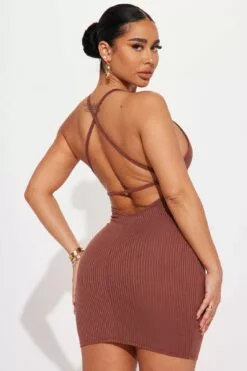 Fashion Nova Lexi Ribbed Mini Dress - Mocha -Fashion Nova Sales 02 06 23Studio5 AC RD 14 43 14 70 HD18154 Mocha 1593 JB