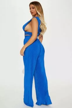 Fashion Nova Paulina Plisse Jumpsuit - Blue -Fashion Nova Sales 02 06 23Studio7 RM MR 15 06 54 61 KP2264 Blue 5907 MR