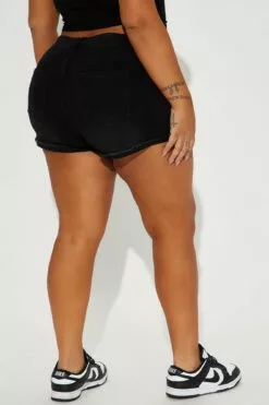 Fashion Nova Here To Stay Stretch Ripped Denim Shorts - Black -Fashion Nova Sales 02 07 23Studio7 KS CG 13 19 01 34 SD03 Black 6524 PLUS JB