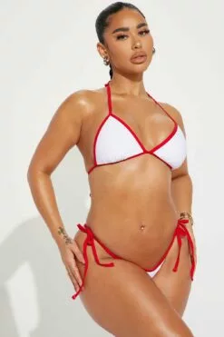 Fashion Nova Jessica Triangle 2 Piece Bikini - White/combo