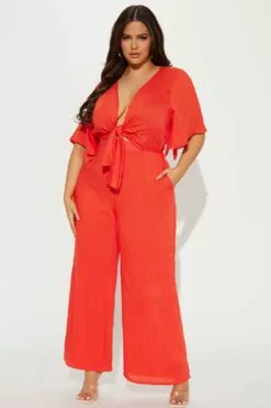 Fashion Nova Lori Linen Jumpsuit - Orange 11 Fashion Nova Lori Linen Jumpsuit - Orange -Fashion Nova Sales 02 08 23Studio4 TH DJ 11 20 02 24 HF23E919 Orange 11316 PLUS MR