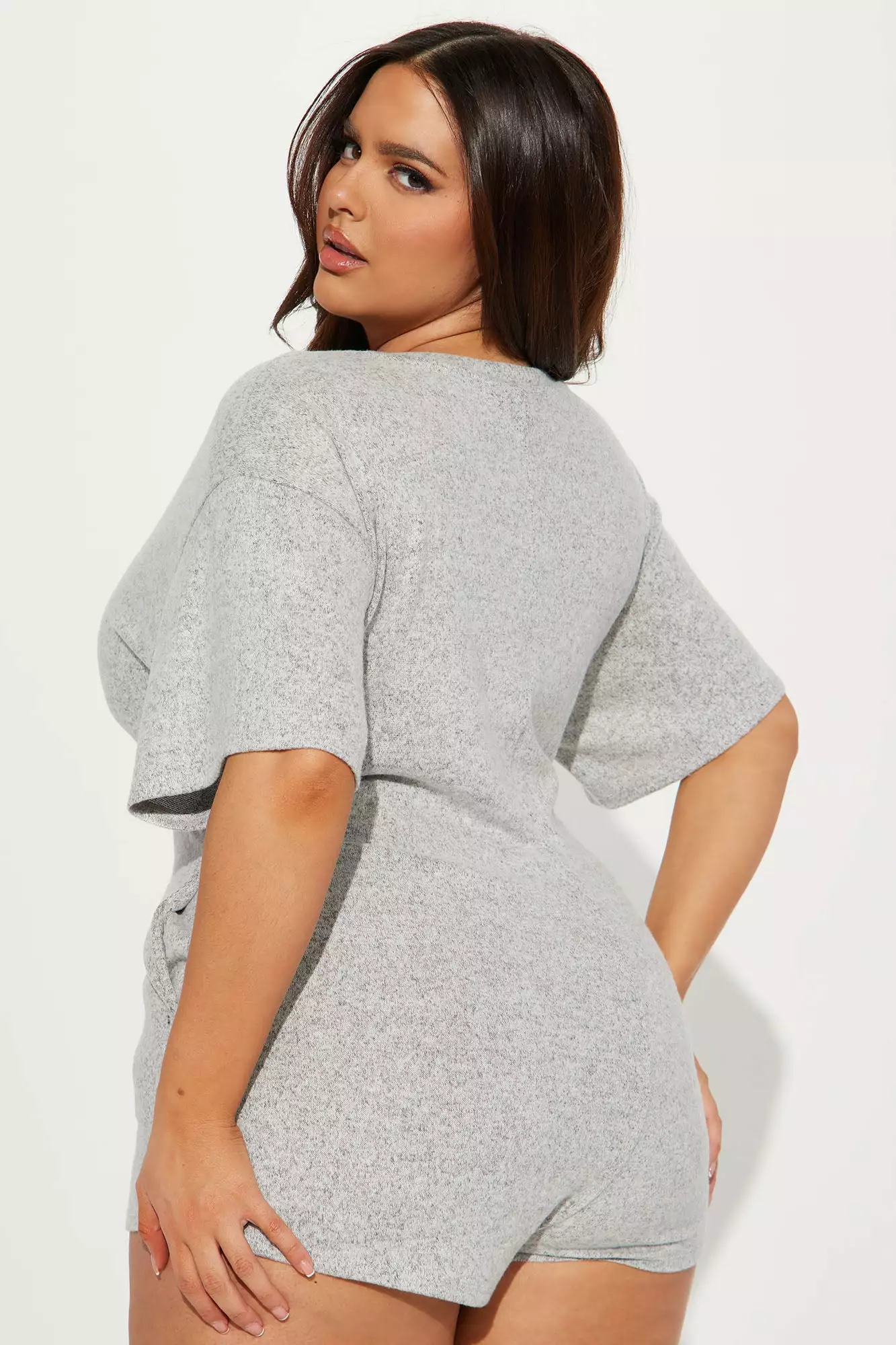 Fashion Nova Casual Encounters Romper - Heather Grey 8 Fashion Nova Casual Encounters Romper - Heather Grey - Image 6