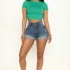 Fashion Nova Roll Cuff 5 Pocket Denim Mom Shorts - Dark Wash -Fashion Nova Sales 02 09 22Studio2 RM OD 14 18 06 60 ZDSO6865 DarkWash P 10814 KL