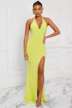 Fashion Nova Lulu Maxi Dress - Lime