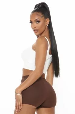 Fashion Nova Plain Jane Mini Shorts - Chocolate -Fashion Nova Sales 02 10 21Studio3 MS OD 15 01 07 70 RB4012 Chocolate 1007 NT