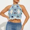 Fashion Nova Kaleidoscopic Crochet Halter Sweater Top - Blue/combo -Fashion Nova Sales 02 10 23Studio2 KJ AC 12 07 53 37 W8899B Bluecombo 1423 EH