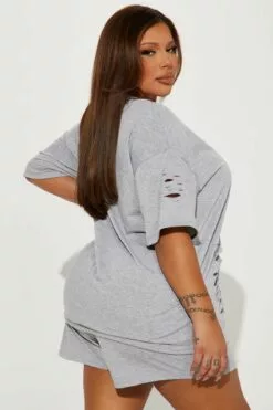 Fashion Nova Vibe Check Short Set - Heather Grey -Fashion Nova Sales 02 10 23Studio4 KS SS 14 40 47 64 AS1162 HeatherGrey 13581 PLUS JB