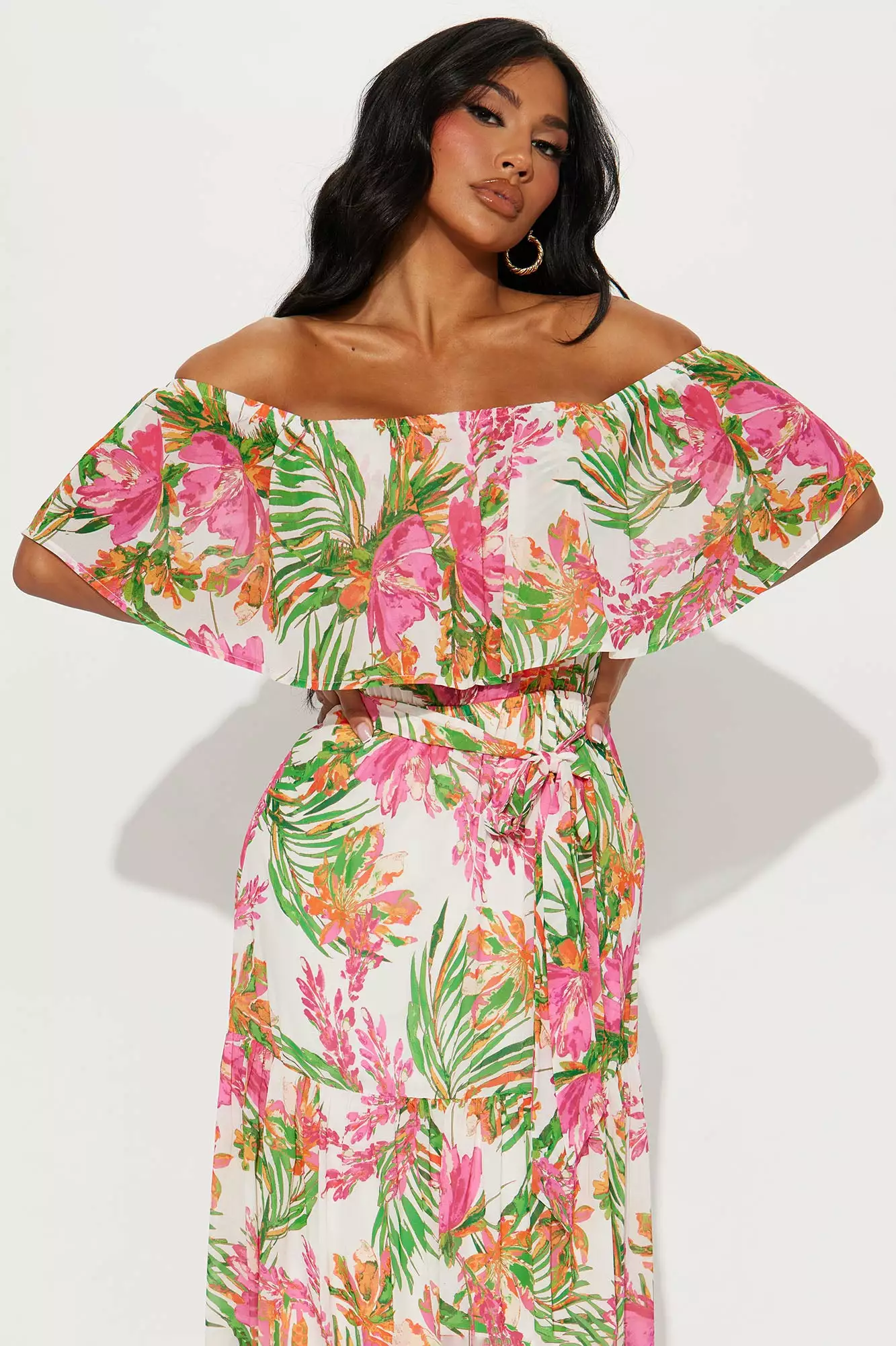 Fashion Nova Summer Tropics Maxi Dress - White/combo 4 Fashion Nova Summer Tropics Maxi Dress - White/combo - Image 2