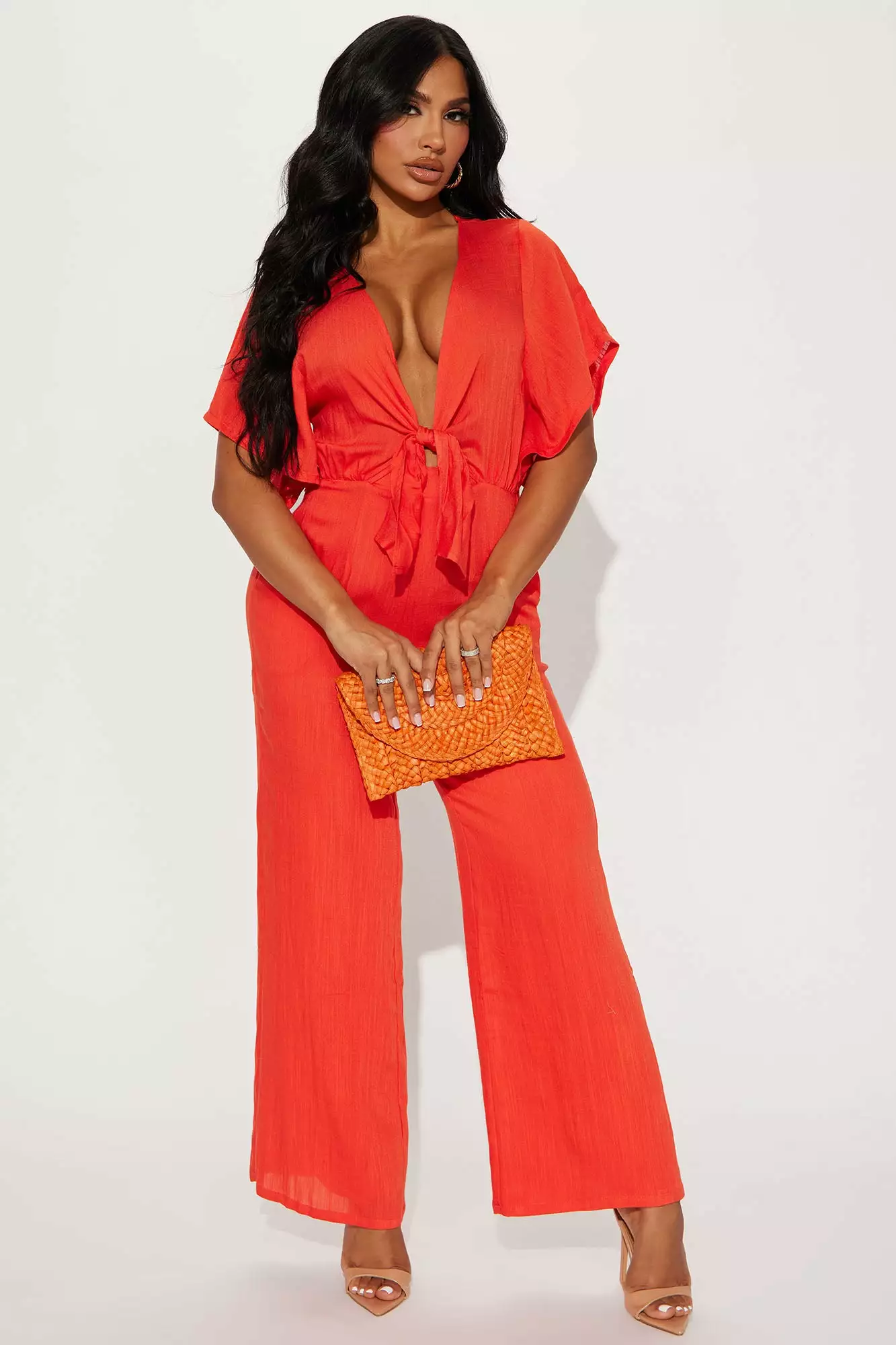 Fashion Nova Lori Linen Jumpsuit - Orange 3 Fashion Nova Lori Linen Jumpsuit - Orange