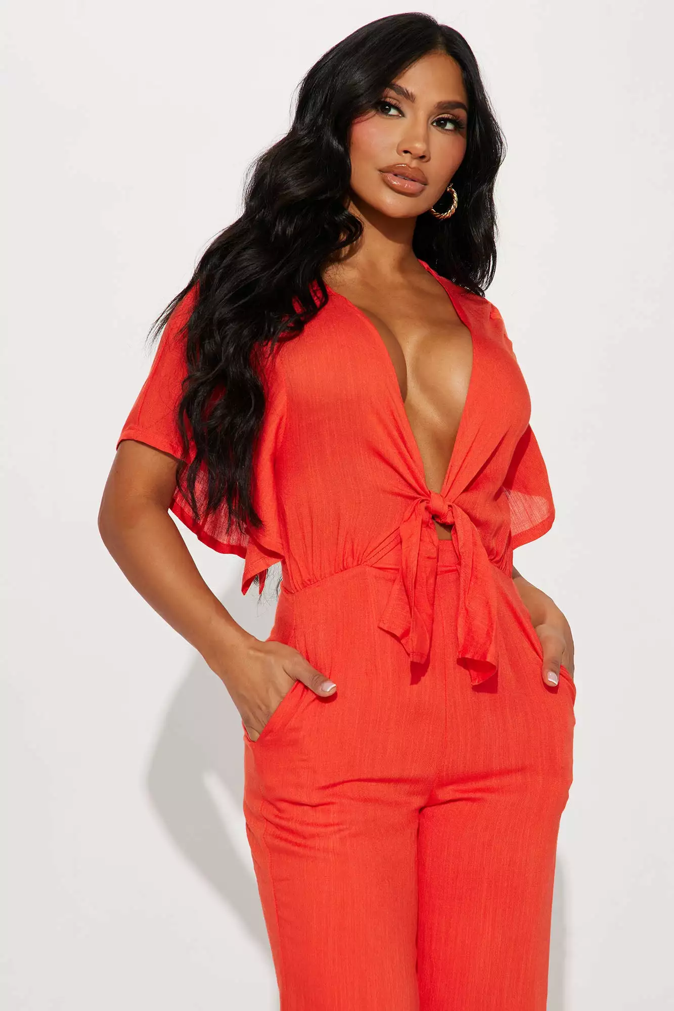 Fashion Nova Lori Linen Jumpsuit - Orange 4 Fashion Nova Lori Linen Jumpsuit - Orange - Image 2