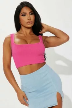 Fashion Nova Yelisa Seamless Crop Top - Fuchsia