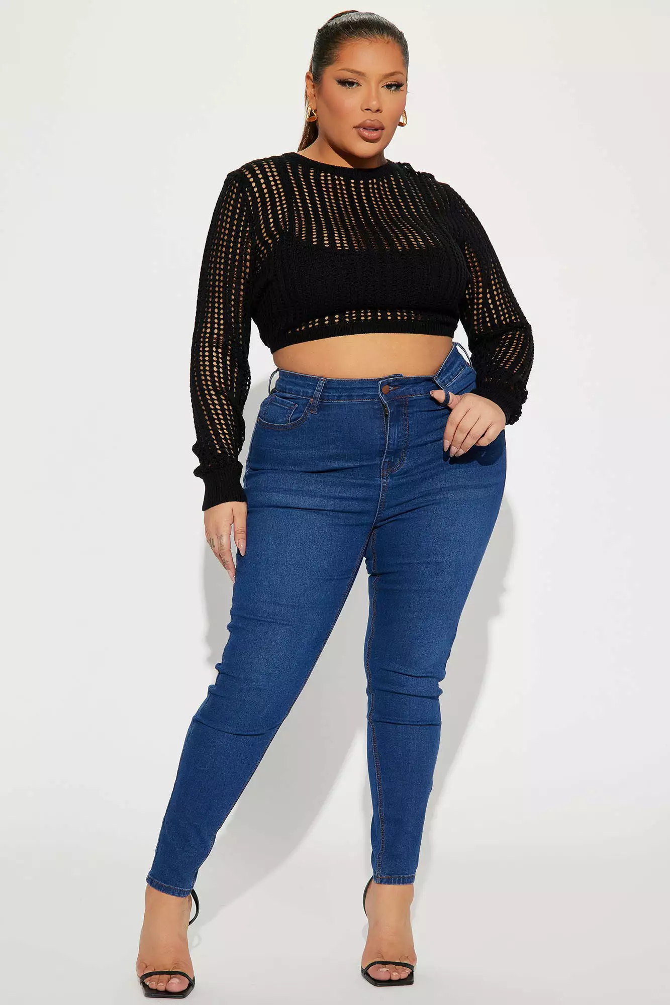 Fashion Nova Heading Out Crochet Open Back Sweater - Black 7 Fashion Nova Heading Out Crochet Open Back Sweater - Black - Image 5