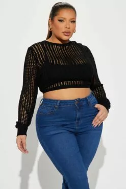 Fashion Nova Heading Out Crochet Open Back Sweater - Black 11 Fashion Nova Heading Out Crochet Open Back Sweater - Black -Fashion Nova Sales 02 15 23Studio4 KF AC 14 37 38 62 HF23F436 Black 17011 PLUS SG