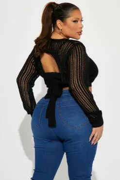 Fashion Nova Heading Out Crochet Open Back Sweater - Black 13 Fashion Nova Heading Out Crochet Open Back Sweater - Black -Fashion Nova Sales 02 15 23Studio4 KF AC 14 37 46 62 HF23F436 Black 17014 PLUS SG