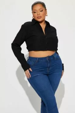 Fashion Nova Ebba Shirt - Black -Fashion Nova Sales 02 15 23Studio4 KF AC 14 39 17 63 ZDNV310008 Black 17024 PLUS SG