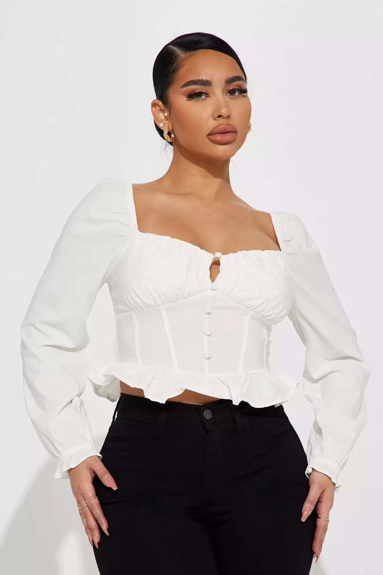 Fashion Nova Sunday Morning Routine Blouse Top - White 3 Fashion Nova Sunday Morning Routine Blouse Top - White