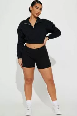 Fashion Nova All Day Ribbed Short - Black