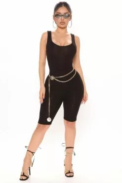 Fashion Nova Keep It Caliente Romper - Black