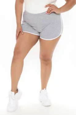Fashion Nova Play Fun Dolphin Short - Heather Grey -Fashion Nova Sales 02 16 21Studio4 MS 13 47 28 39 PX0009 HeatherGrey 52925 PLUS KL