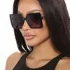 Fashion Nova Taking Selfies Square Sunglasses - Black -Fashion Nova Sales 02 16 22Studio4 RM KG 14 36 16 45 BV27040C1 Black P 3765 EH