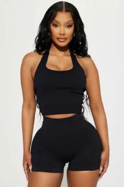 Fashion Nova Go Getter Lounge Top - Black