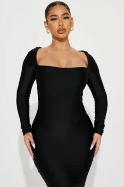 Fashion Nova Resist Temptation Midi Dress - Black -Fashion Nova Sales 02 17 23Studio1 KS BD 14 13 57 63 D8809 Black 0785 EH
