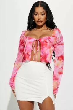 Fashion Nova My Treat Floral Top - Pink/combo
