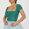 Fashion Nova Josephine Eyelet Top - Jade -Fashion Nova Sales 02 17 23Studio3 HY KT 10 25 57 8 JT47208 Jade 3302 MR
