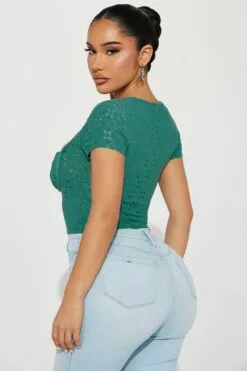 Fashion Nova Josephine Eyelet Top - Jade -Fashion Nova Sales 02 17 23Studio3 HY KT 10 26 13 8 JT47208 Jade 3306 MR