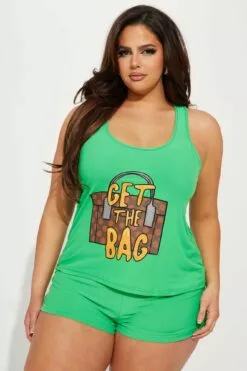 Fashion Nova Secure The Bag PJ Short Set - Green/combo -Fashion Nova Sales 02 17 23Studio6 KJ CG 14 53 36 37 2SP2640 Greencombo P 9399 PLUS DQ