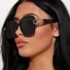 Fashion Nova New Girl In Town Sunglasses - Black -Fashion Nova Sales 02 17 23Studio7 HY RD 11 44 36 67 LS22073 Black R 7326 ES